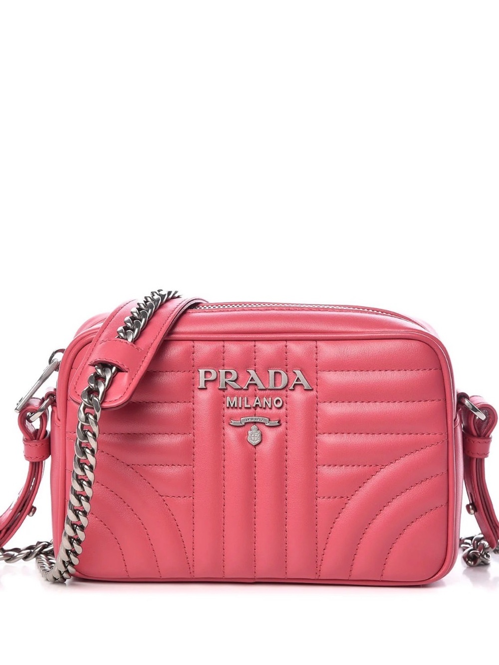 Prada Quilted Leather Crossbody Bag in Pink
